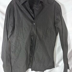 Elegant Black Men's Casual Button Down Shirt